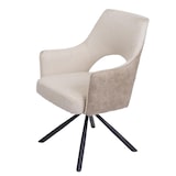 thumbnail of Chaise de salle à manger HWC-K30, chaise de cuisine, pivotante Position Auto, tissu/textile MVG ~ crème