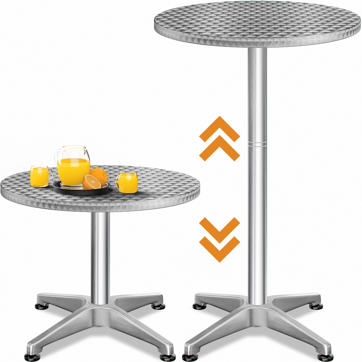 Casaria Stehtisch Höhenverstellbar Ø60cm Aluminium 70 cm / 115 cm Bistrotisch Bartisch Partytisch