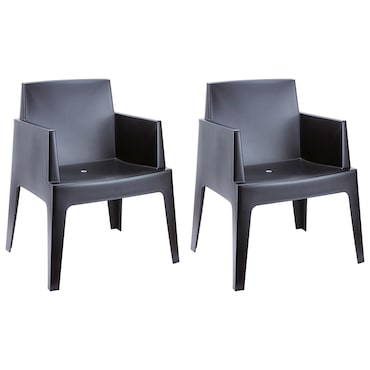 SIESTA EXCLUSIVE Pack de 2 sillones para exterior Box Gris Negro