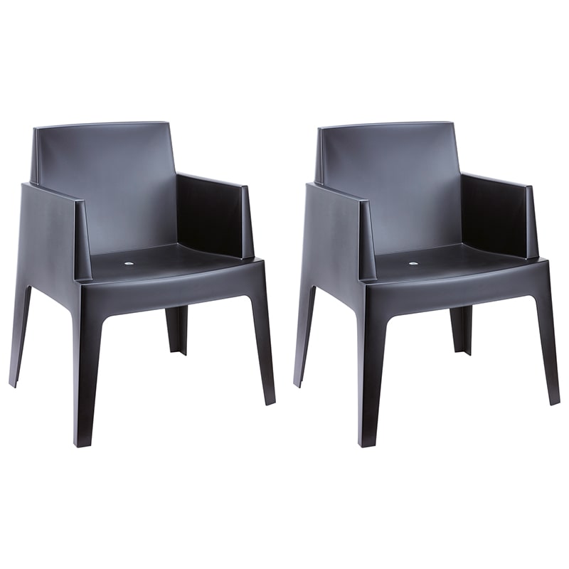 SIESTA EXCLUSIVE Pack de 2 sillones para exterior Box Gris Negro