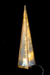 thumbnail of Tarrington House Piramide LED, metallo/pvc, 15 x 15 x 90 cm, 24 LED, 0,84 W, effetto luce rotante, oro