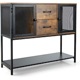 thumbnail of COSTWAY Credenza Industriale, Tavolo Console con 2 Ante a Griglia e 2 Cassetti, Tavolino 100 x 35 x 85 cm