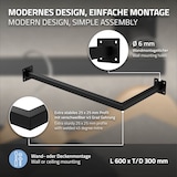 thumbnail of ML-Design Kleiderstange Übereck 3er Set, L-Form T 30 × B 60 cm, Schwarz Stahl – Kleiderständer Wandmontage, inkl. Montagematerial