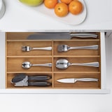 thumbnail of Relaxdays Besteckkasten, 7 Fächer, Bambus, Schubladenkasten für Besteck & Küchenutensilien, HBT: 4,5x30,5x44,5 cm, natur