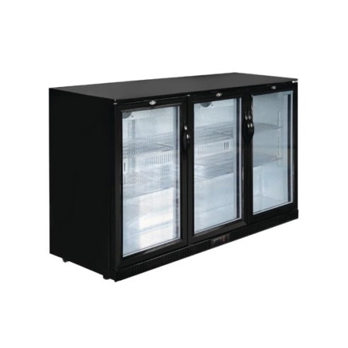 Hintere Bar 3 Flügeltüren Glas 320 Liter Schwarz, 350 W, 220 V - MONO
