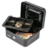 thumbnail of HMF Geldkassette abschließbar, Kasse mit Münzeinsatz, 5 Münzfächer, 20 x 16 x 9 cm, Schwarz