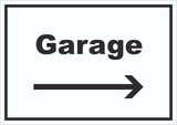 thumbnail of Garage Schild mit Text und Richtungspfeil rechts Auto Stellplatz waagerecht A0 (841x1189mm)