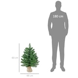 thumbnail of HOMCOM Árbol de Navidad Artificial Pequeño de 60 cm Altura con 70 Ramas Base de Tela Mini Árbol Navideño Realista para Interior Verde