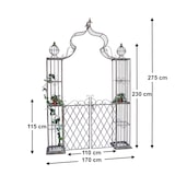 thumbnail of DanDiBo Rosenbogen mit Tor Pforte Metall 275x170 cm Rundbogen Torbogen Pergola 110241 Schmiedeeisen Rankhilfe Gartentor