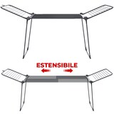 thumbnail of Stendibiancheria Estensibile Fino a 2 Metri Griglia Telescopica 30 M di Stenditura Stendino Grande Con Ruote Richiudibile 218-300 x 55 x 126 cm Nero