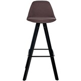 thumbnail of Décoshop26 - Tabouret de bar chaise haute x1 repose-pieds style scandinave en tissu marron structure en bois noir carré 10_0004642