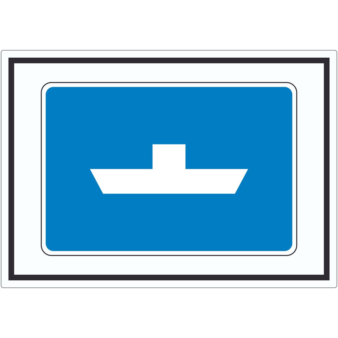 Frei fahrende Fähre Symbol Aufkleber A1 (594x841mm)