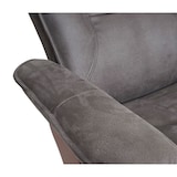 thumbnail of Sillón reclinable MCA Hamilton, taburete para sillón de TV, tela/textil 130 kg de capacidad de carga ~ gris oscuro, color nogal