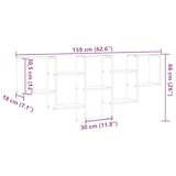 thumbnail of vidaXL Wandregal Sonoma-Eiche 159x18x66 cm Holzwerkstoff