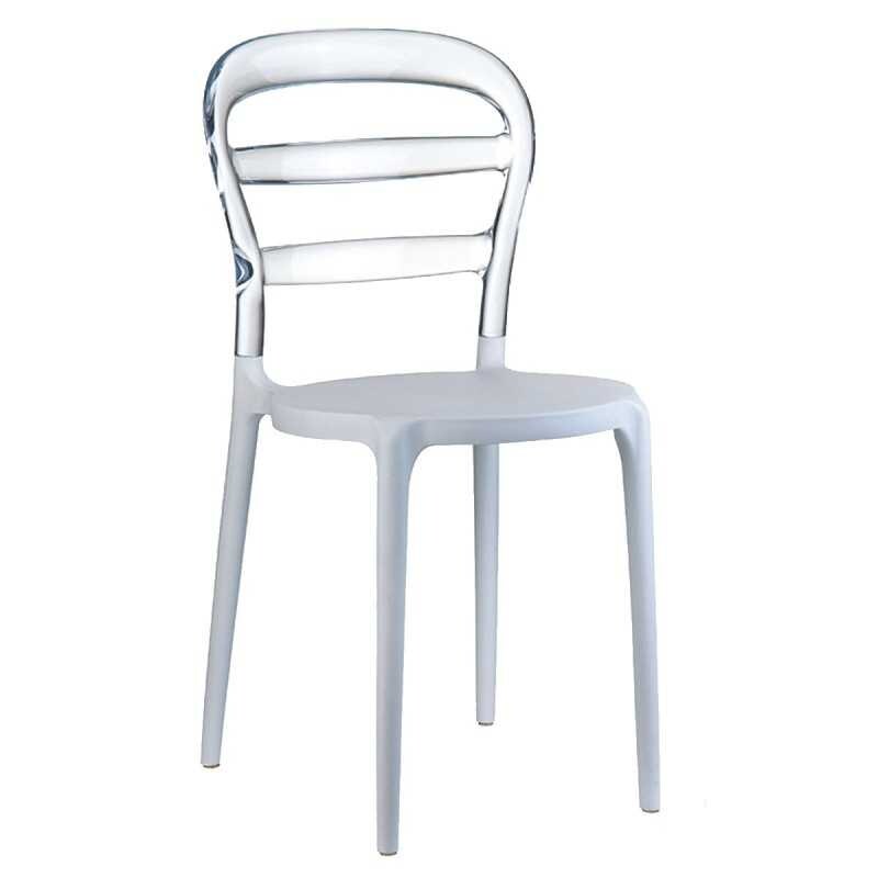 Pack 4 Sillas bar REFRAPPE Blanco y Transparente