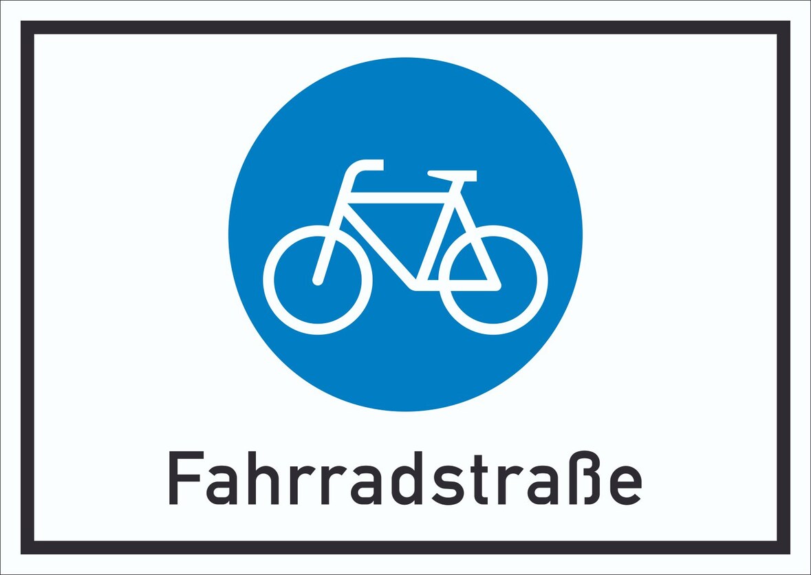 Schild Fahrradstraße Symbol A1 Rückseite selbstklebend