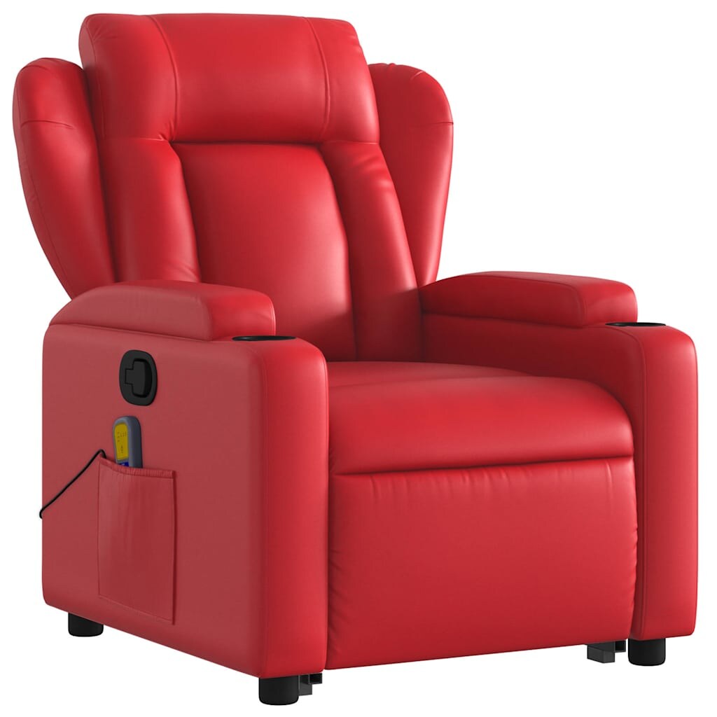 vidaXL Massagesessel mit Aufstehhilfe Rot Kunstleder