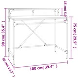 thumbnail of vidaXL Schreibtisch Räuchereiche 100x50x90 cm Holzwerkstoff und Eisen
