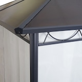 thumbnail of Hardtop Pergola HWC-C77, Garten Pavillon, Kunststoff-Dach Seitenwand Alu hellgrau 3x3m