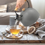 thumbnail of Briebe Nordic Wasserkessel Induktion Flötenkessel 2,5L Edelstahl, Holzgriff, Grau