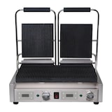 thumbnail of Parilla de contacto doble, ranurada, acero inoxidable, 21 x 54 x 32 cm, con temporizador, temp. hasta 300°C, 2.9 kW, Buffalo FC383