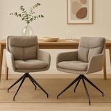 thumbnail of 2er Set Esszimmerstuhl DUTOR - Stoff Taupe 57x62x83 cm | Essstühle Esszimmerstühle Küchenstühle Wohnzimmerstühle