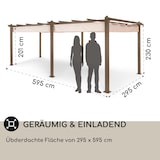 thumbnail of Pantheon Rust Pergola Aluminium 3x6m 6 Eckpfosten wasserabweisend Beige