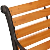 thumbnail of Banco de jardim HWC-O25, banco de jardim banco de parque banco de madeira de 3 lugares, madeira de pinho em ferro fundido, 164cm ~ teca