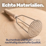 thumbnail of Kartoffelstampfer aus Buche mit Metallplatte für Kartoffelpüree