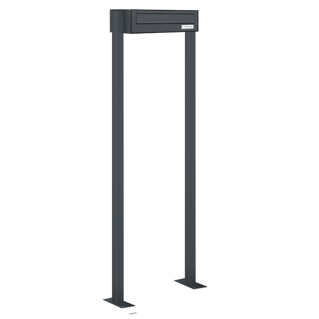 AL Briefkastensysteme 1 Fach Premium Stand Briefkasten Anlage in RAL 7016 Anthrazit Grau, Post A4, robust, wetterfest, Artikelnummer: 132P1DZS1P7016