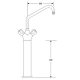 thumbnail of Gastro-Inox Monoblock 25(Ø)mm Mischbatterie Länge 300mm auf 400mm Säule