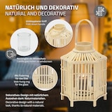 thumbnail of ECD Germany Bambus Laterne, Windlicht H:45 cm Holzfarbe, Gartenlaterne mit Henkel & Glaseinsatz, Bambuslaterne, Kerzenhalter Innen/Außen, Deko Laterne