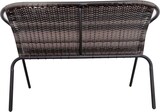 thumbnail of aro 2-zitsbank, staal/ PE-rotan, 113 x 65 x 74 cm, stapelbaar, grijs