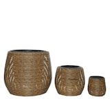 thumbnail of 3 Blumentöpfe 17-40cm Outdoor - Pflanzenkübel Blumenkübel außen Pflanzen Blumen Übertopf Pflanzentopf Pflanzgefäß für draußen Garten Deko Hellbraun