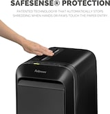 thumbnail of Destructora trituradora de papel Fellowes LX220, 3-5 usuarios, destruye hasta 20 hojas en minipartículas de 4x12mm, Din P-4, papelera 30L/750 hojas