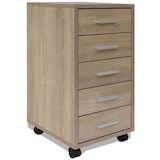 thumbnail of vidaXL Büroschubladenschrank auf Rollen 5 Schubladen Eiche