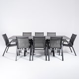 thumbnail of Conjunto de mesas e cadeiras de exterior reforçadas, Mesa extensível 150 a 250 cm, Alumínio e vidro, Cor Antracite