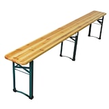 thumbnail of CHEFGASTRO Bierzeltgarnitur 3-teilig mittig klappbar | 1x Tisch, 2x Bierbank | HxBxT 76x220x50 cm | lackiertes Holz | inkl. 16x Bodenschoner