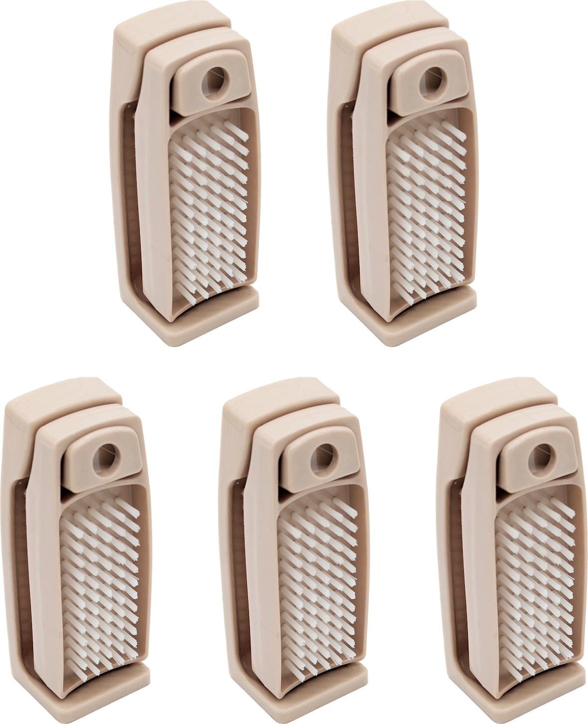 5er-Set Nagelbürste Handbürste beige mit Halterung Konsole
