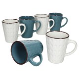 thumbnail of 6x Rome blau & weiß Kaffeebecher 320ml H11,5cm 6 Personen Latte Kakao Teetassen