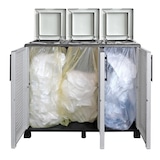 thumbnail of Meuble de Tri Selectif 3 bacs Armoire Recyclage Gris Clair 102 x 37 x 90 cm Poubelle de tri 3 Portes 4 pieds INTEC