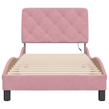 thumbnail of vidaXL Bettgestell mit LED-Leuchten Rosa 90x190 cm Samt