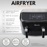 thumbnail of Sommertal Heißluftfritteuse HF DUAL 900 mit Doppelkammer | 9 Liter XXL Airfryer & Dörrgerät | 2850W | Digitales Touch Display