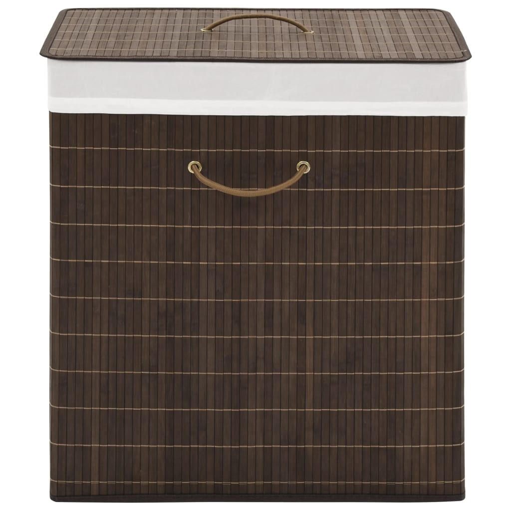 Helloshop26 - Rechthoekige wasmand 40 x 30 x 60 cm donkerbruin bamboe 02_0006130