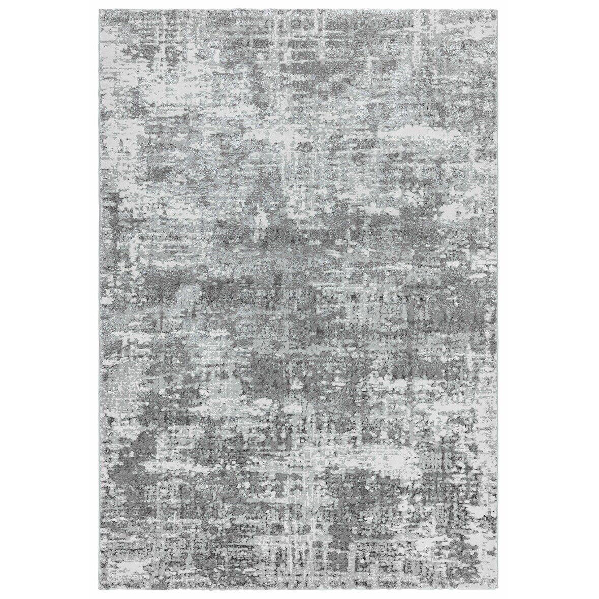 Teppich Velours Metallic-Glanz abstrakt | 200x290cm, 11mm Florhöhe | Silbergrau | Langlebig | Großes Wohnzimmer | PARMA-Sorbolo | Kadima Design