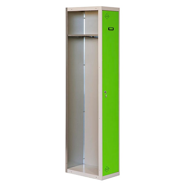 Metallschrank 1 Tür ANBAUMODUL Zerlegt GRAU/GRÜN 1800x300x500 mm (Höhe x Länge x Breite)