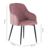 thumbnail of Lot de 2 chaises en velours d’intérieur, dossier haut, pieds en métal, idéales pour cuisine, salle à manger, bar, restaurant – Rose/Gris foncé – Tessa
