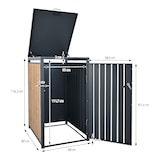 thumbnail of ML-Design Mülltonnenbox 3er für 3 Tonnen à 240 L – 200x80x116 cm, Anthrazit-Holzoptik, wetterfest und abschließbar, Stahl, mit Klappdeckel und 3