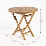 thumbnail of Mesa redonda de teca para jardim de 80 cm, madeira de teca de grau A, tamanho: 80x76 cm