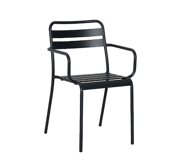METRO PROFESSIONAL Fauteuil de terrasse BASALT, acier, empilable, gris foncé